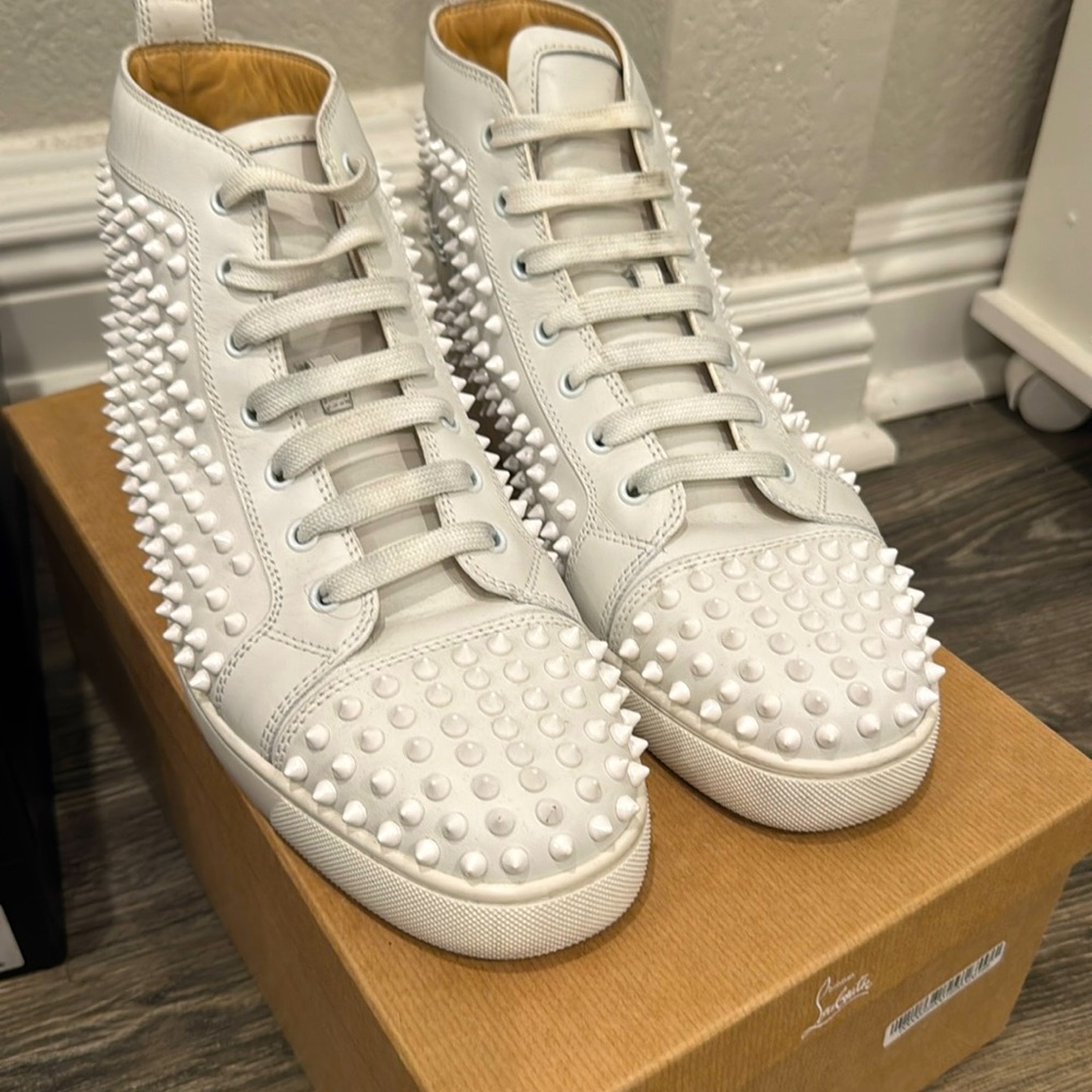 Men’s Christian Louboutin all over spikes high top sneakers size 43.5 made Italy
